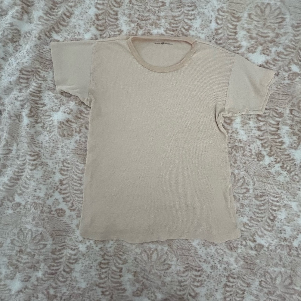 Tan Brandy Melville Tan short sleeved baby tee
